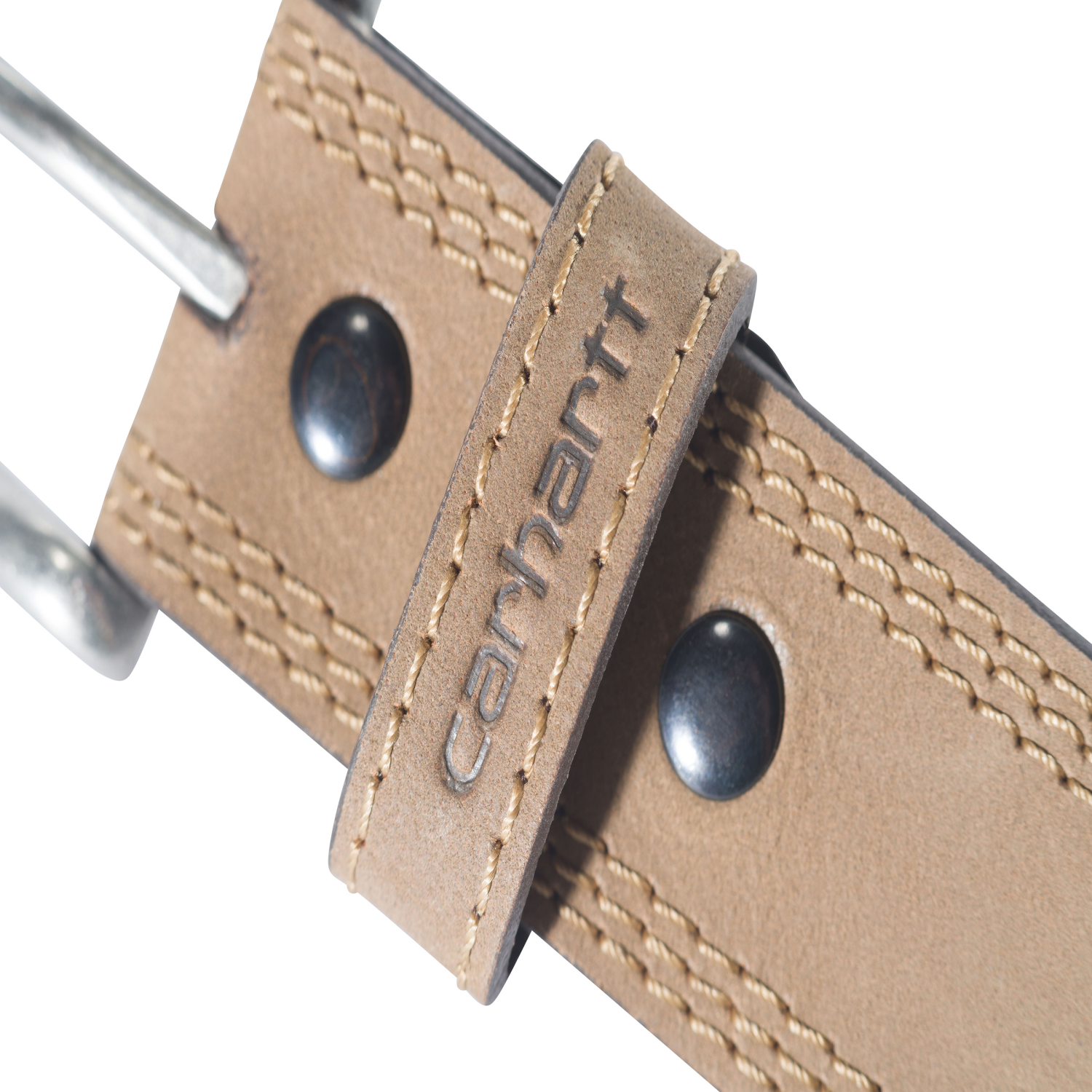 slide 4 of 5, Carhartt Leather Triple Stitch Belt, Brown, Size 46, 1 ct