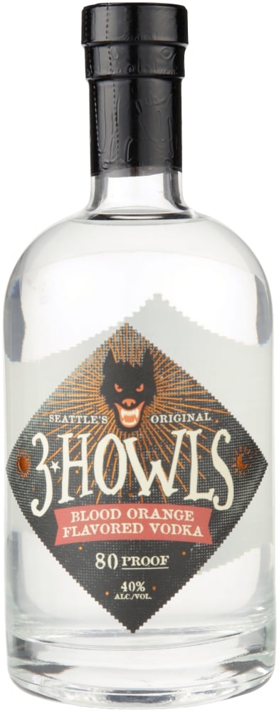 slide 1 of 1, 3 Howls Blood Orange Flavored Vodka, 25 fl oz