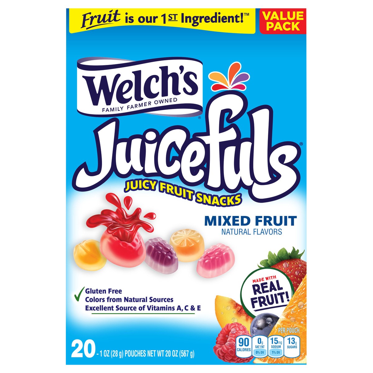 slide 1 of 6, Welch's Juicefuls Mixed Fruit Snacks, 20 ct; 1 oz