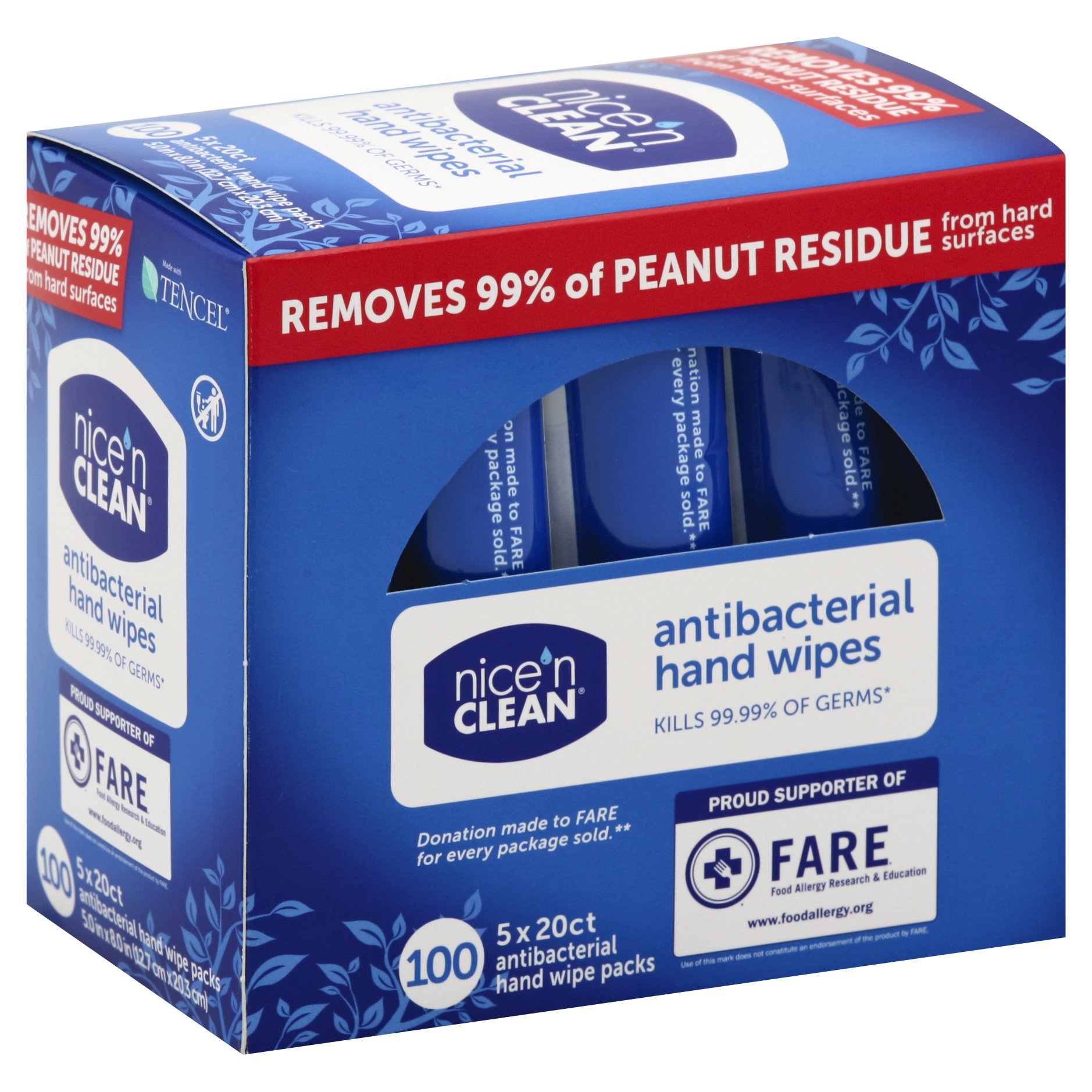 slide 1 of 1, Nice 'n Clean Antibacterial Hand Wipes, 100 ct