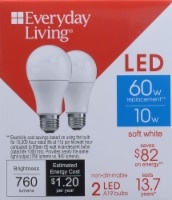 slide 1 of 1, Everyday Living 10-Watt Light Bulb, 2 ct