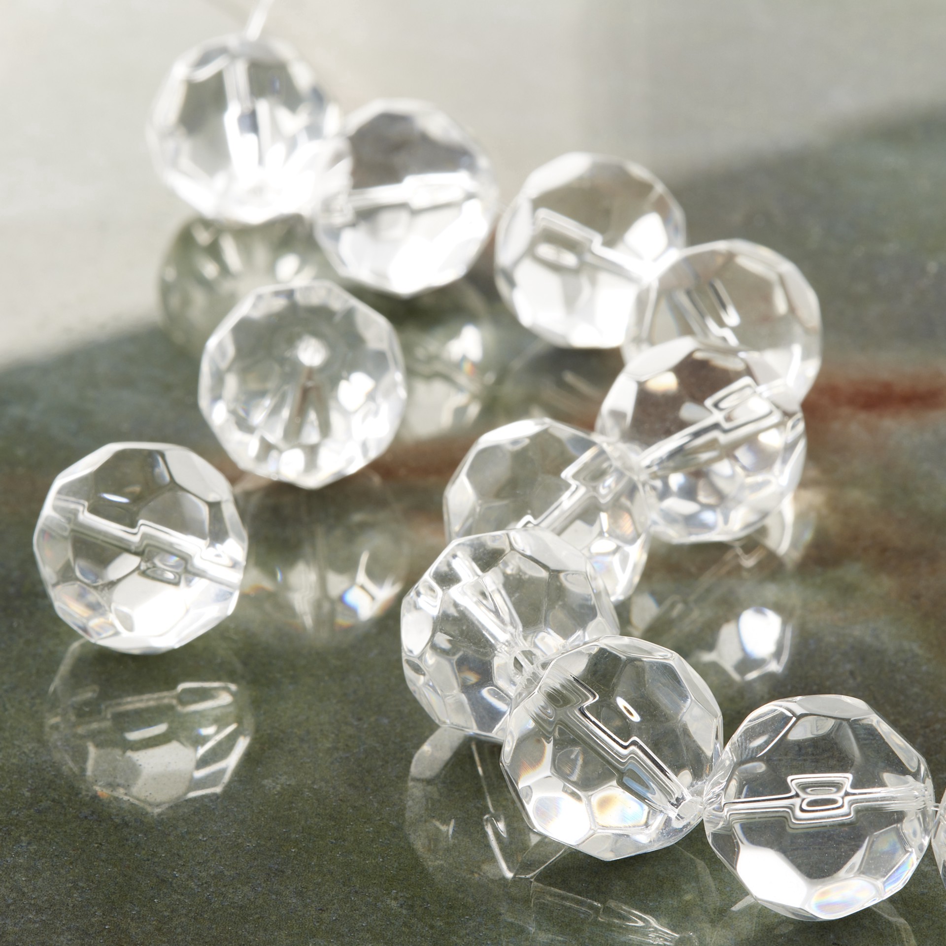 slide 2 of 3, Crystal Faceted Glass Round Beads, 18mm By Bead Landing, 18mm