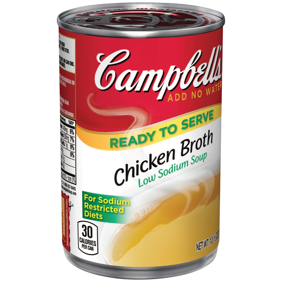slide 1 of 1, Campbell's Ready to Serve Low Sodium Chicken Broth, 10.5 oz