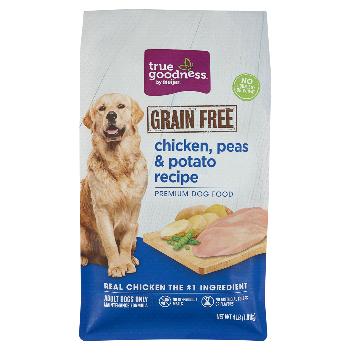 slide 1 of 5, True Goodness by Meijer Premium Dog Food, Grain Free, Chicken & Potatoes, 4 lb