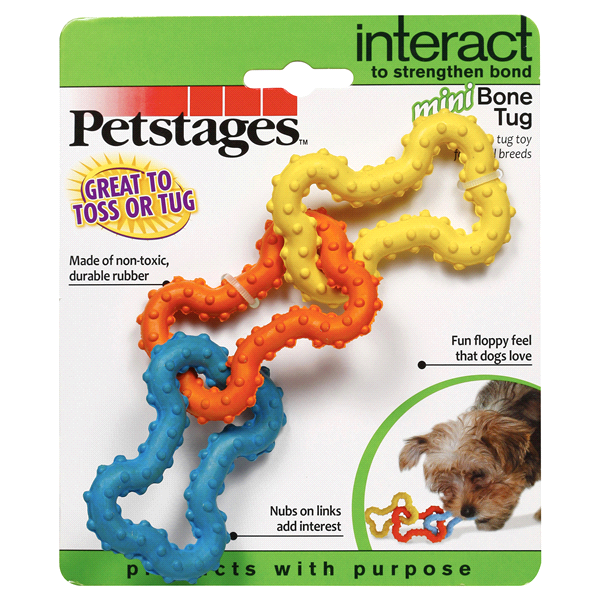 slide 1 of 1, Petstages Mini Bone Tug Dog Toy, 1 ct