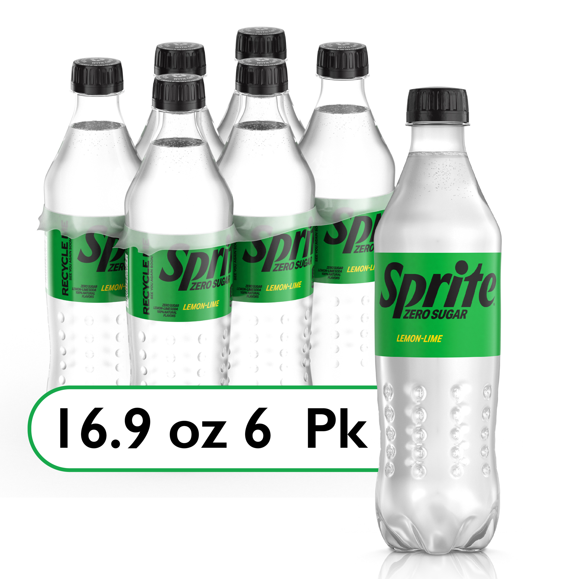 slide 1 of 2, Sprite Zero Bottles, 6 ct; 16.9 oz