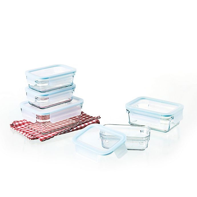 slide 2 of 2, Glasslock Food Storage Set - Aqua, 10 ct