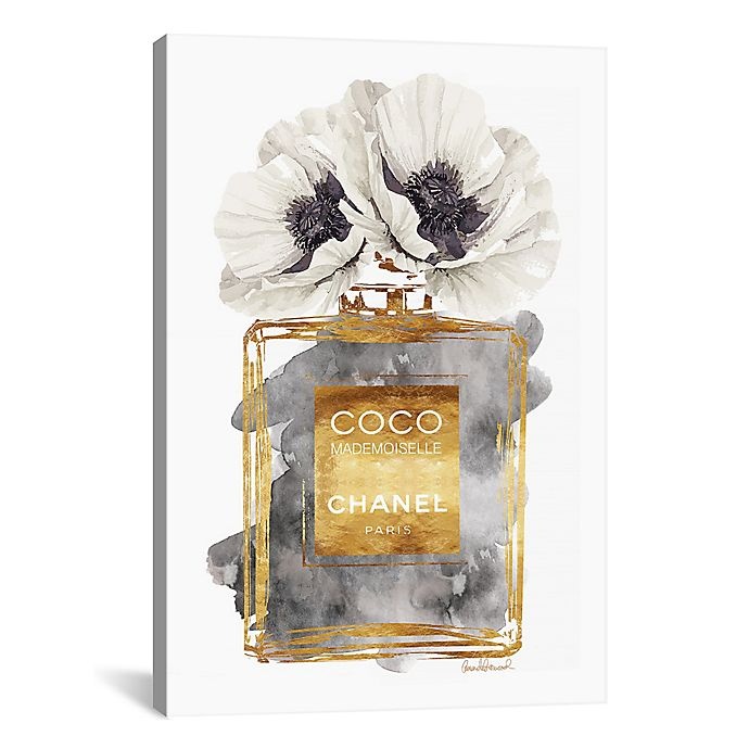 slide 1 of 2, iCanvas Amanda Greenwood Perfume Bottle with Poppy Canvas Wall Art, 18 in x 12 in