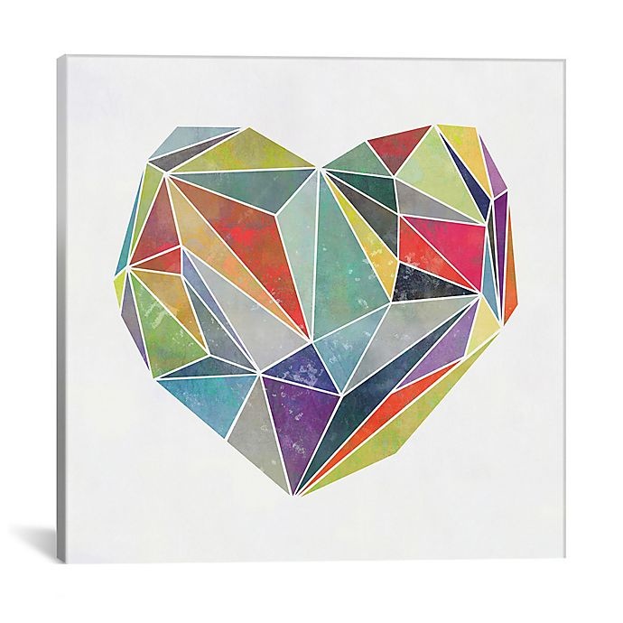 slide 1 of 2, iCanvas Heart Graphic Square Canvas Wall Art, 18 in