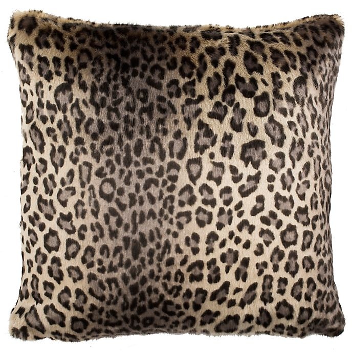 slide 1 of 1, Safavieh Faux Black Leopard Square Throw Pillow, 1 ct