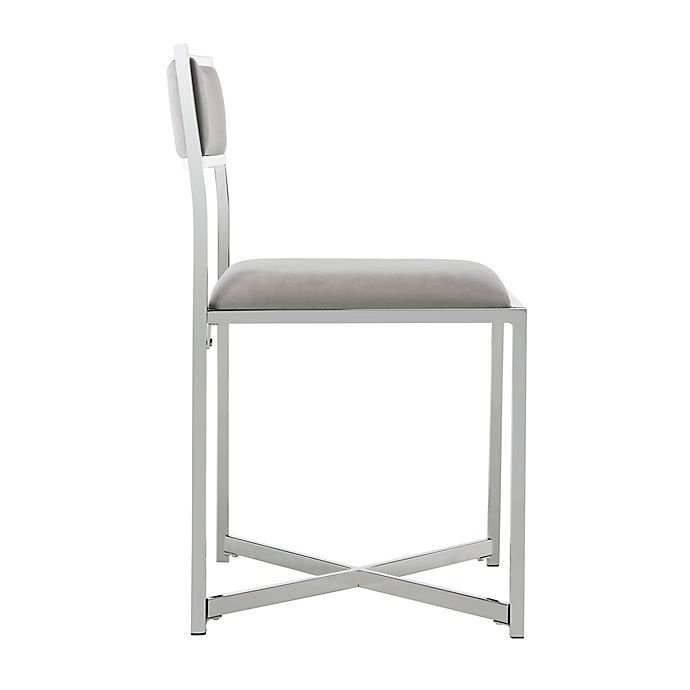 slide 3 of 4, Safavieh Menken Chrome Side Chair - Grey/Chrome, 2 ct