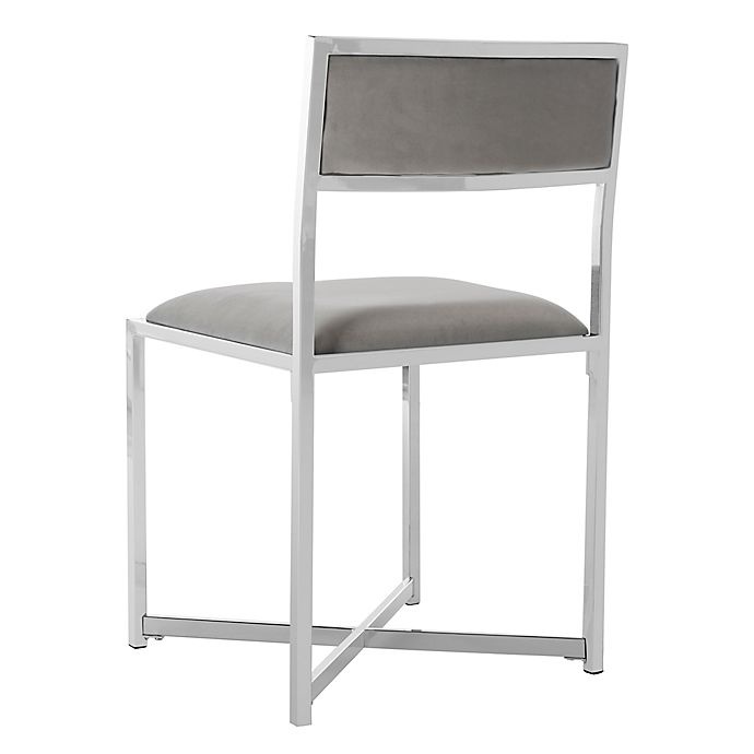 slide 4 of 4, Safavieh Menken Chrome Side Chair - Grey/Chrome, 2 ct