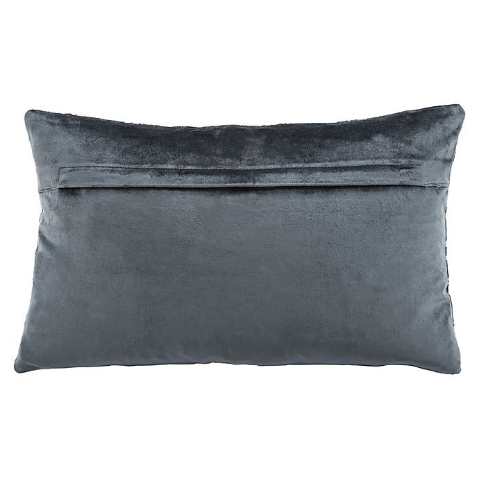 slide 2 of 3, Safavieh Edmee Rectangle Throw Pillow - Medium Blue/Silver, 12 in x 20 in