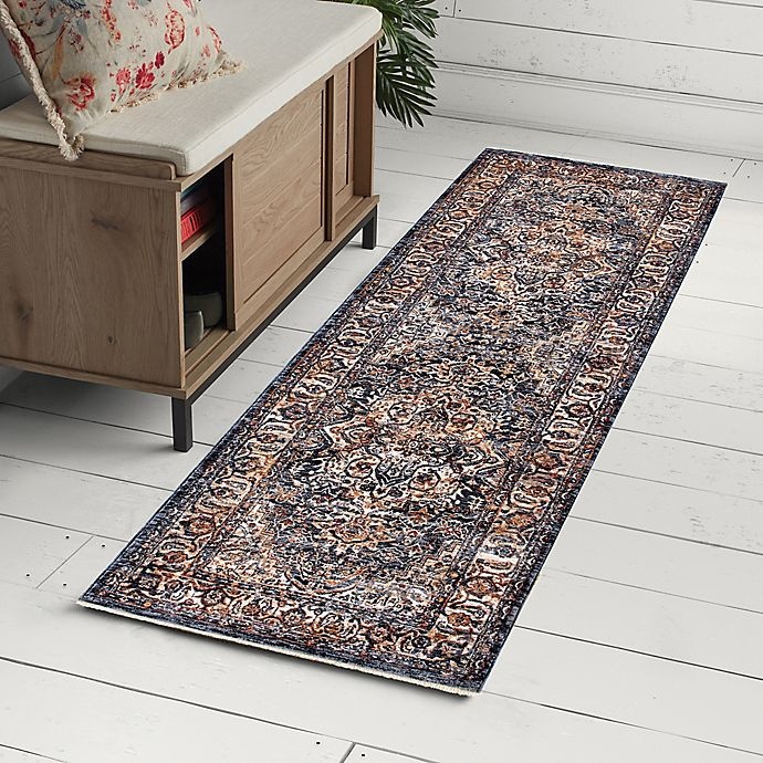 slide 2 of 2, Bee & Willow Home Ashbrook 2'3 x 7' Runner - Navy/Ivory, 2 ft 3 x 7 ft