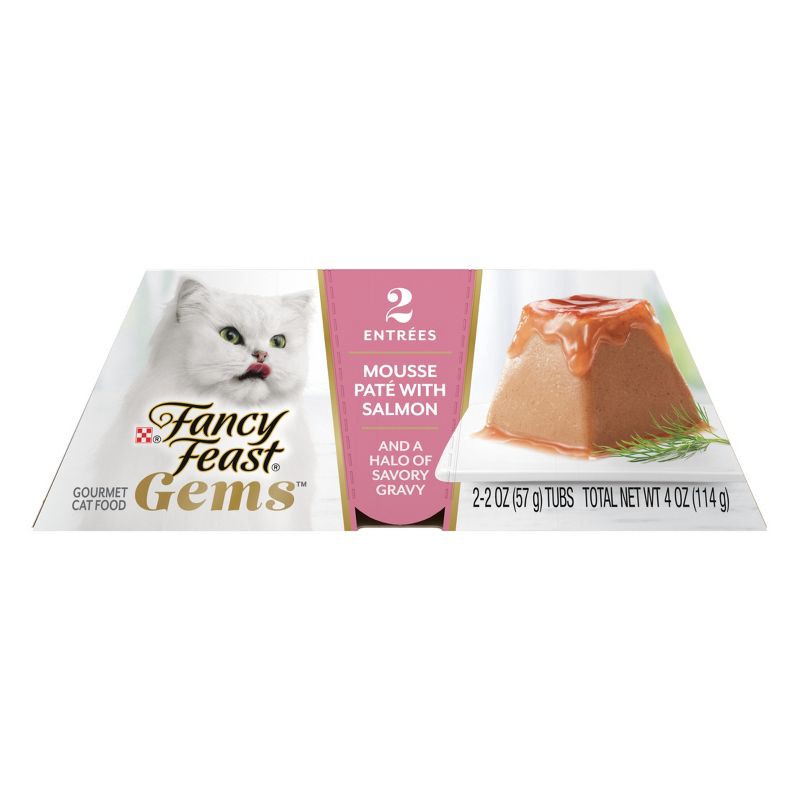 slide 2 of 11, Fancy Feast Gems Seafood, Fish, Salmon Flavor Adult Wet Cat Food - 2oz/2ct, 2 ct; 2 oz