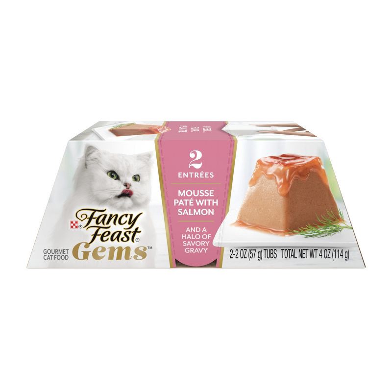 slide 1 of 11, Fancy Feast Gems Seafood, Fish, Salmon Flavor Adult Wet Cat Food - 2oz/2ct, 2 ct; 2 oz