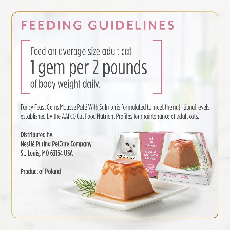slide 10 of 11, Fancy Feast Gems Seafood, Fish, Salmon Flavor Adult Wet Cat Food - 2oz/2ct, 2 ct; 2 oz