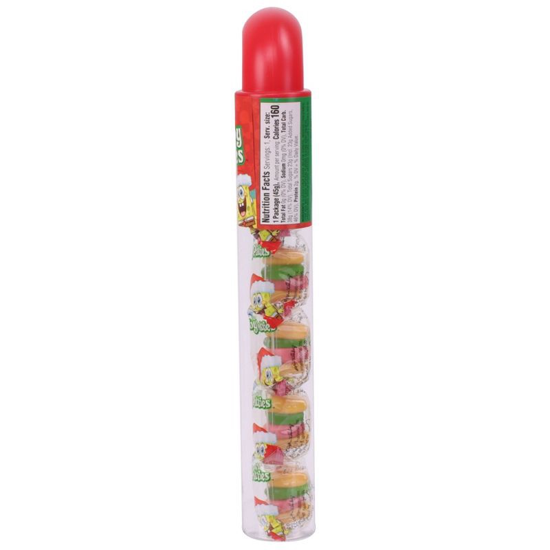 slide 2 of 5, SpongeBob Krabby Patties Cane Tube Christmas Candy - 1.6oz, 1.6 oz