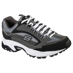 Skechers Sport Men's Stamina Cutback Casual Shoes, Charcoal, Black, Size 11 Wide