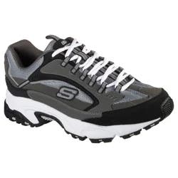 Skechers Sport Men's Stamina Cutback Casual Shoes, Charcoal, Black, Size 11 Wide
