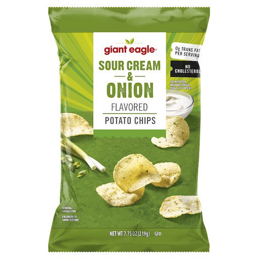 slide 1 of 1, Giant Eagle Sour Cream & Onion Flavor Potato Chips, 7.5 oz