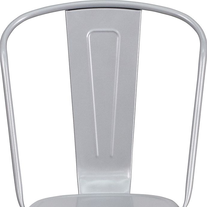 slide 10 of 10, Flash Furniture Indoor/Outdoor Stackable Metal Chair - Silver, 1 ct