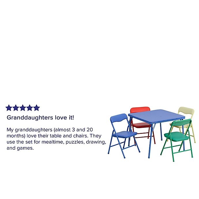 slide 3 of 5, Flash Furniture Kids Colorful Folding Table and Chair Set, 5 ct