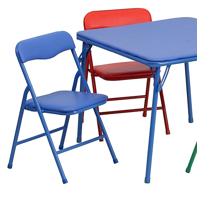 slide 4 of 5, Flash Furniture Kids Colorful Folding Table and Chair Set, 5 ct