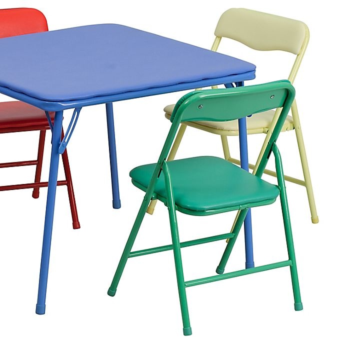 slide 5 of 5, Flash Furniture Kids Colorful Folding Table and Chair Set, 5 ct