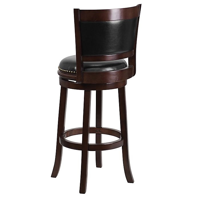 slide 4 of 4, Flash Furniture Wood Counter Stool - Black/Cappuccino, 30 in