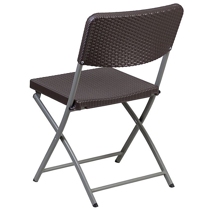 slide 4 of 7, Flash Furniture Rattan Plastic Folding Chair - Brown, 1 ct