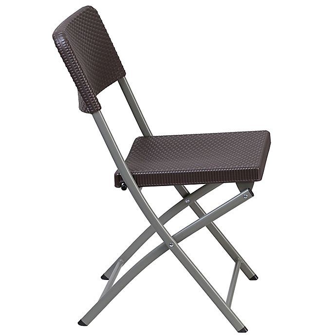 slide 5 of 7, Flash Furniture Rattan Plastic Folding Chair - Brown, 1 ct