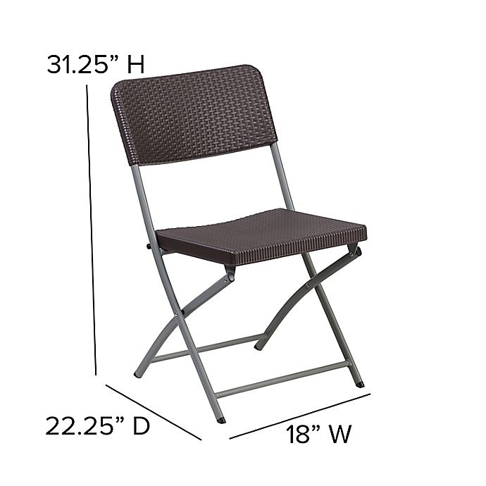 slide 6 of 7, Flash Furniture Rattan Plastic Folding Chair - Brown, 1 ct