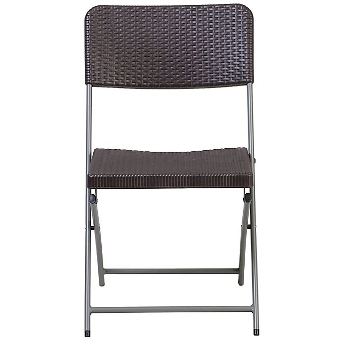 slide 7 of 7, Flash Furniture Rattan Plastic Folding Chair - Brown, 1 ct