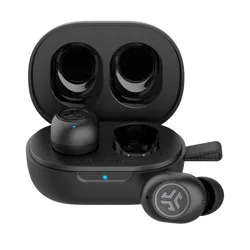 JLab JBuds Mini True Wireless Bluetooth Earbuds - Black: Built-In Mic, USB-C, Silicone Cushions, Water-Resistant