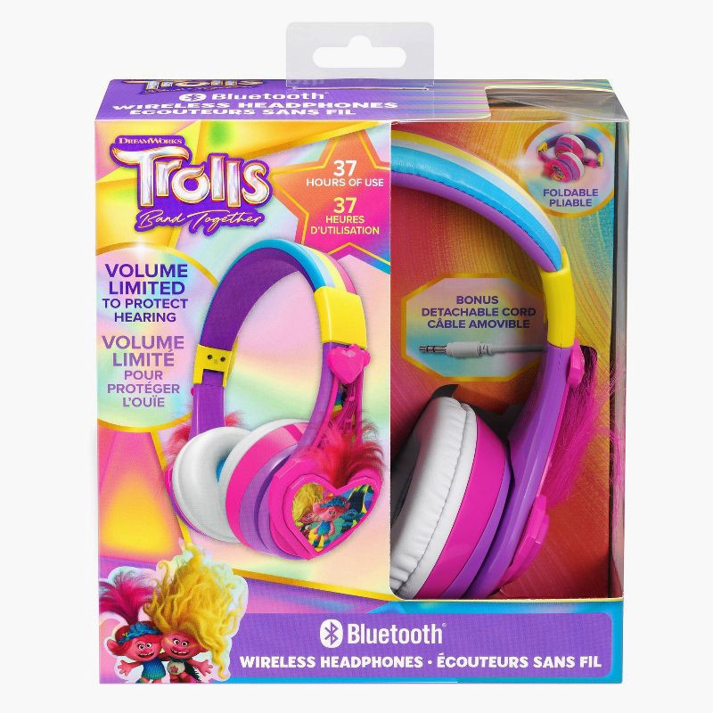 slide 3 of 6, eKids Trolls 3 Bluetooth Wireless Headphones, 1 ct