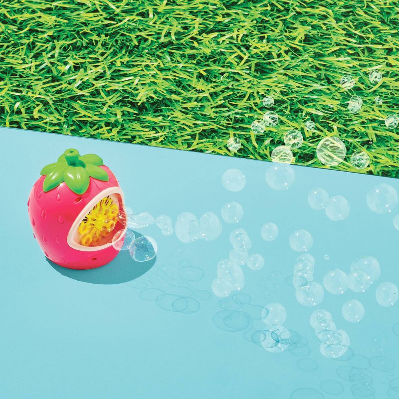 slide 2 of 4, Strawberry Bubble Machine - Sun Squad™: Plastic Blower Toy for Kids Ages 3+, 1 ct