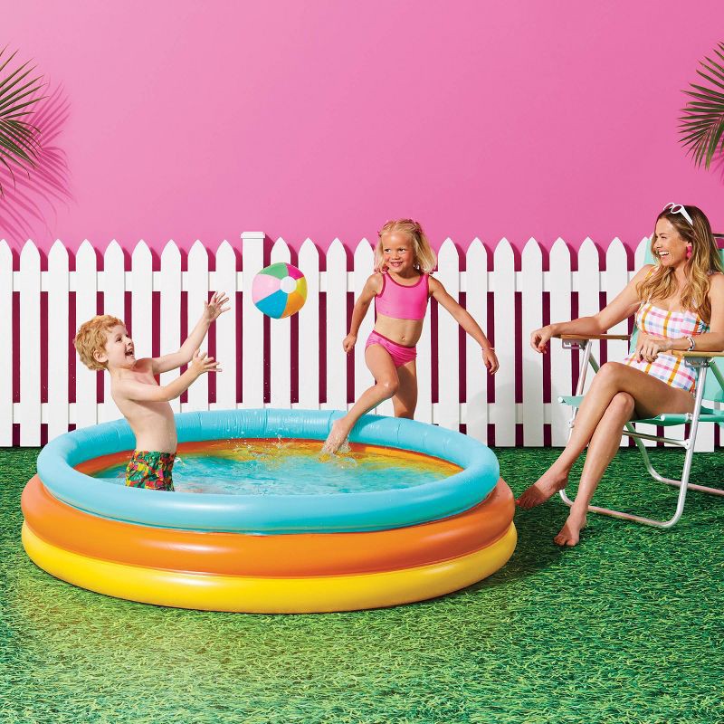 slide 2 of 4, 3-Ring Pool Blue/Orange/Yellow - Sun Squad™, 1 ct