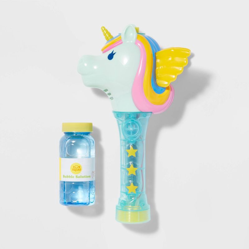 slide 1 of 4, Unicorn Bubble Wand - Sun Squad™: Bubble Toys for Kids, Ages 3+, 1 ct