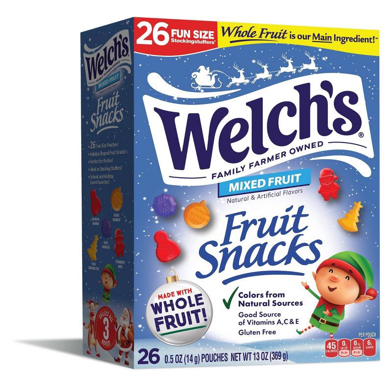 slide 1 of 6, Welch's Christmas Mixed Fruit Snacks - 13oz/26ct, 13 oz, 26 ct