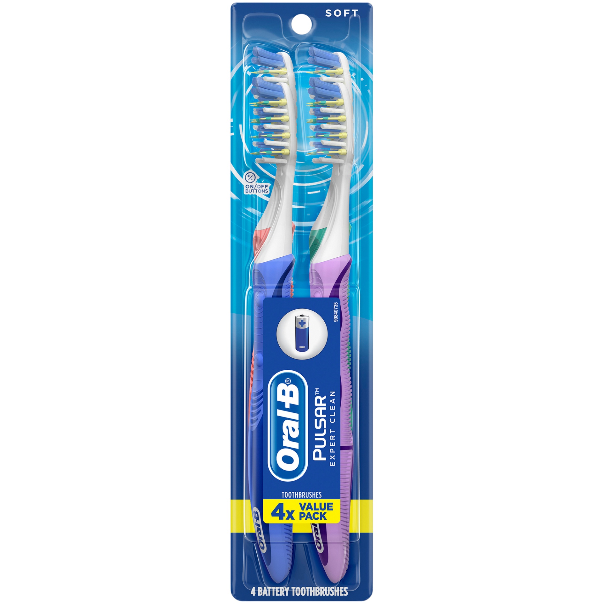 slide 1 of 1, Oral-B Pulsar Expert Clean Battery Powered Toothbrush, Soft, 4 ct