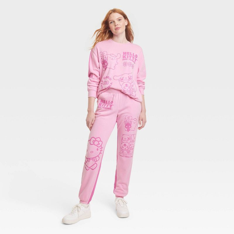 Women's Sanrio Hello Kitty And Friends Two-Tone Graphic Sweatshirt - Pink XS