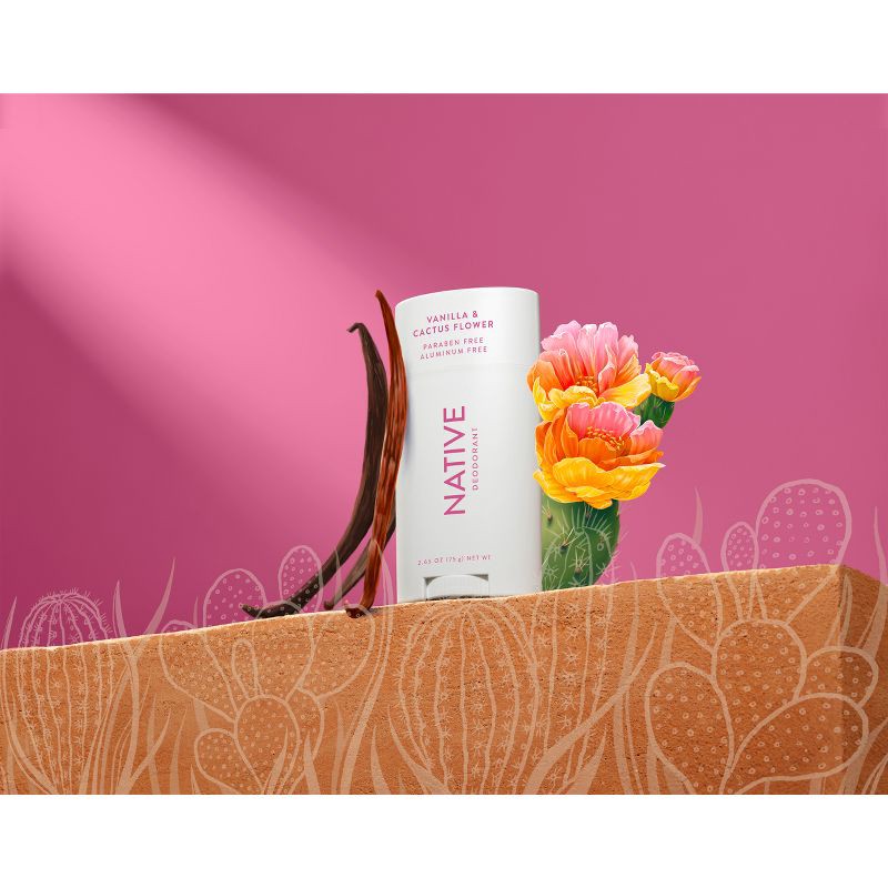 slide 4 of 7, Native Deodorant - Vanilla & Cactus Flower - Aluminum Free - 2.65 oz, 2.65 oz