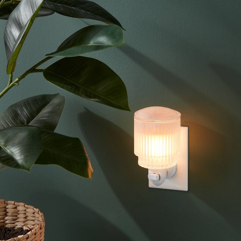 slide 2 of 3, Ribbed Glass Wall Plug-In Wax Warmer - Threshold™, 1 ct