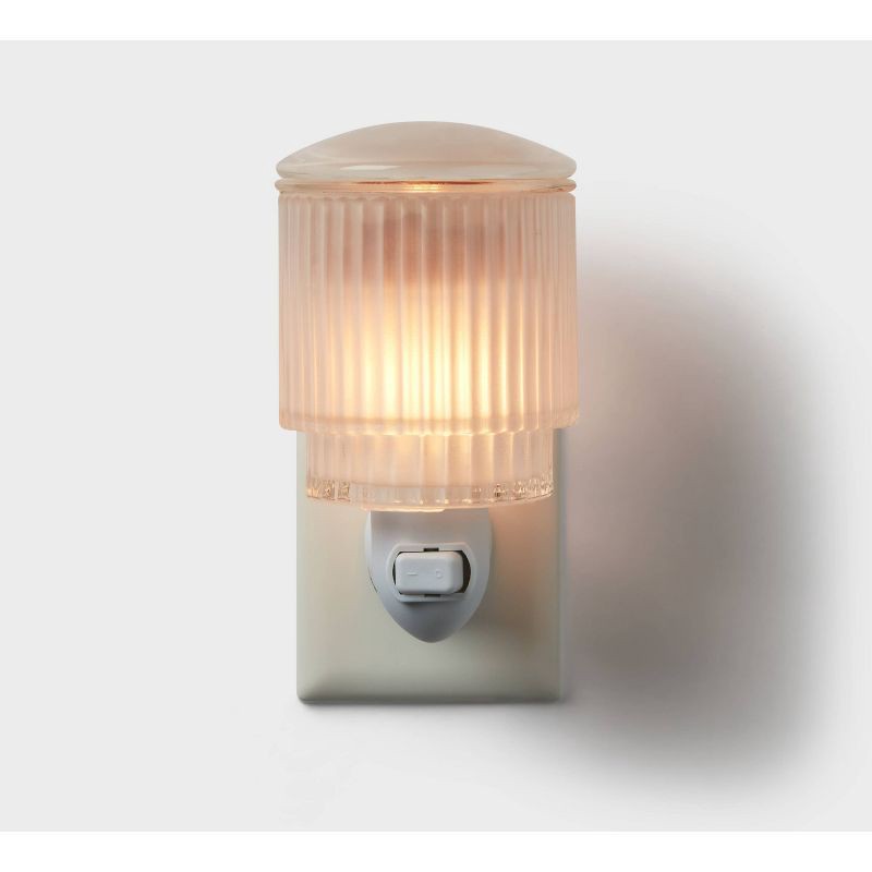 slide 3 of 3, Ribbed Glass Wall Plug-In Wax Warmer - Threshold™, 1 ct