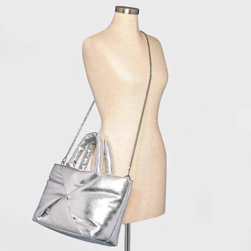 slide 2 of 5, Chain Crossbody Handbag Strap - A New Day™ Silver: Lobster Claw Clasp, Zinc Alloy, Solid Pattern, 46.8" Length, 1 ct