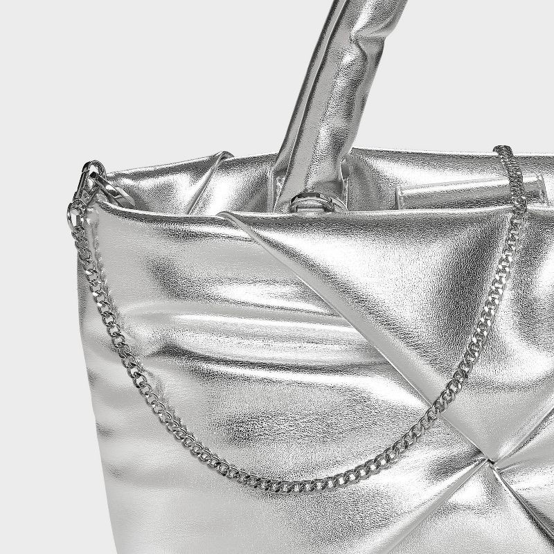 slide 4 of 5, Chain Crossbody Handbag Strap - A New Day™ Silver: Lobster Claw Clasp, Zinc Alloy, Solid Pattern, 46.8" Length, 1 ct