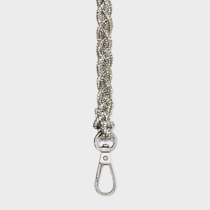 slide 3 of 5, Crystal Rope Shoulder Handbag Strap - A New Day™ Silver, 1 ct