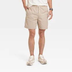 Men's 7" Everyday Pull-On Shorts - Goodfellow & Co™ Light Taupe L