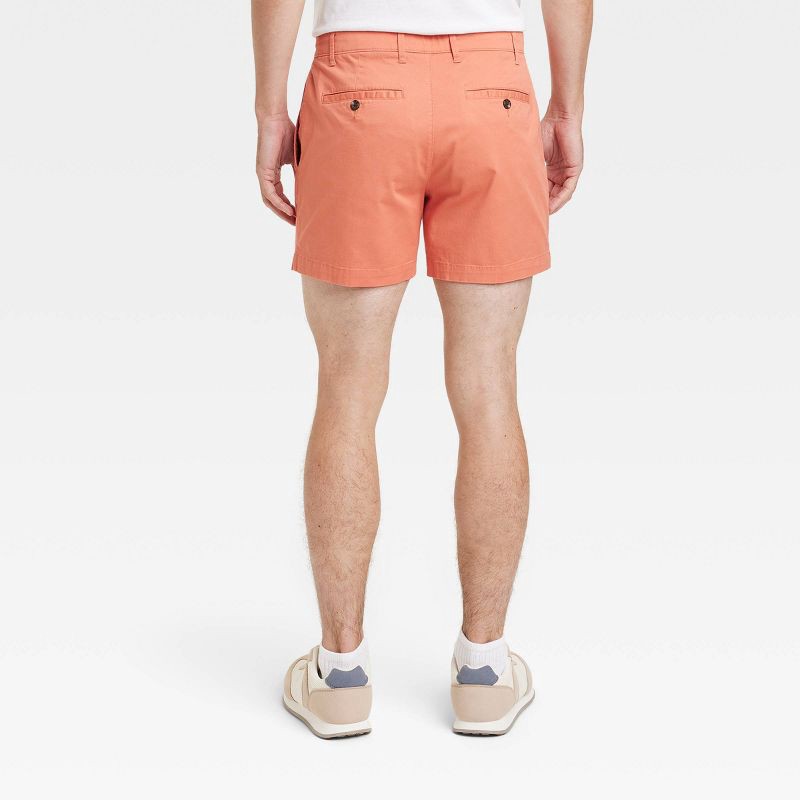 slide 3 of 3, Men's Every Wear 5" Slim Fit Flat Front Chino Shorts - Goodfellow & Co™ Apricot Orange 36, 1 ct